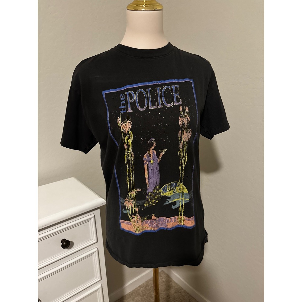 The Police Band Graphic Boyfriend Tee Black Small Vintage‎ Inspired Rock Shirt